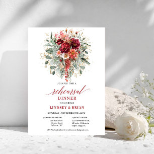Invitation de dîner de répétition de fleurs d'auto