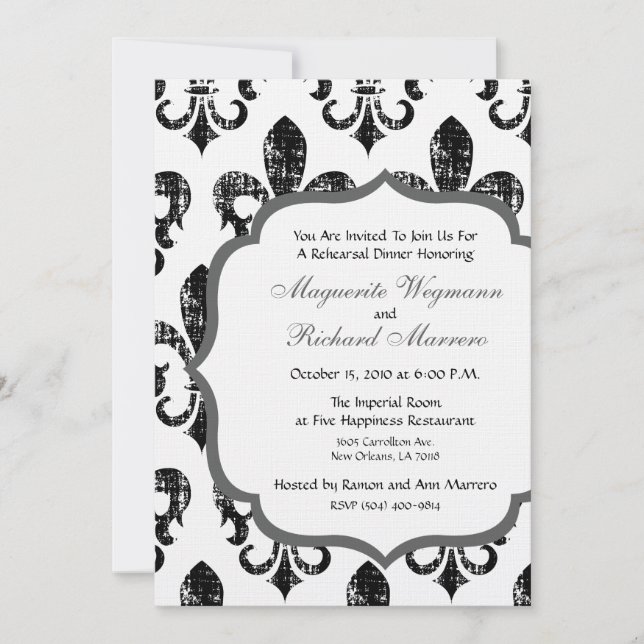 Invitation de dîner de répétition de la (Devant)