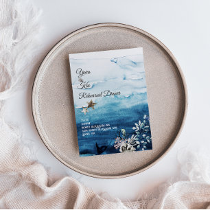 Invitation de dîner de répétition de l'océan rusti