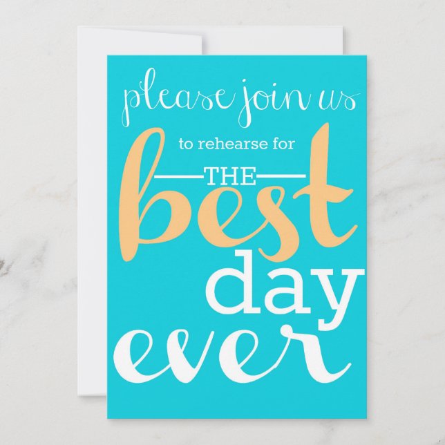 Invitation de dîner de répétition de mariage (Devant)