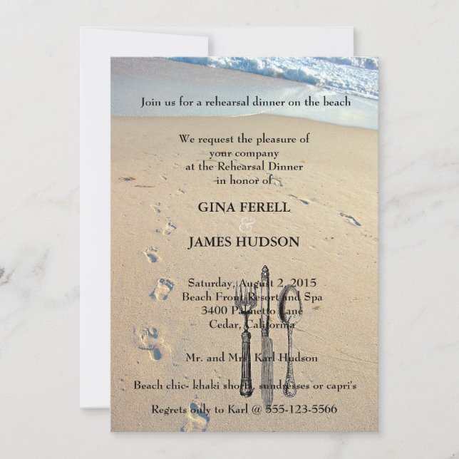 Invitation de dîner de répétition de mariage de (Devant)