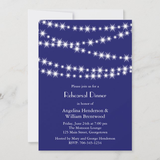 Invitation de dîner de répétition de scintillement (Devant)