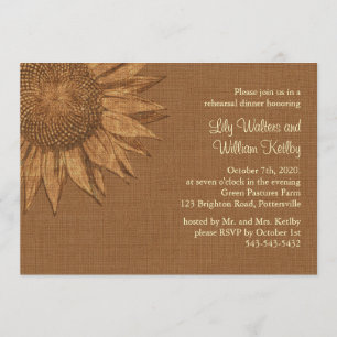 Invitation de dîner de répétition de tournesol