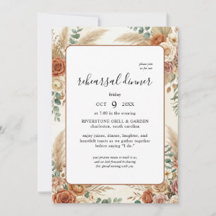 Invitation de dîner de répétition florale boho rus