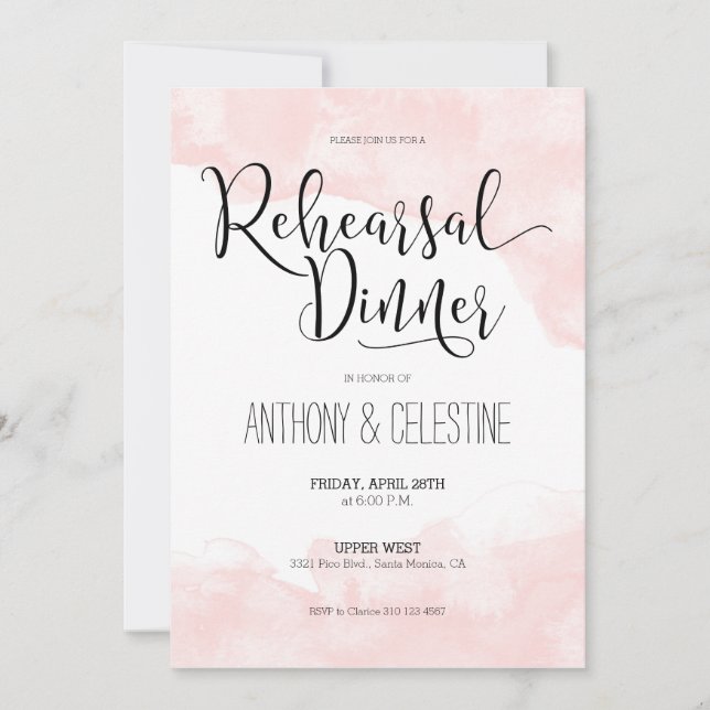 Invitation de dîner de répétition - rougissent (Devant)