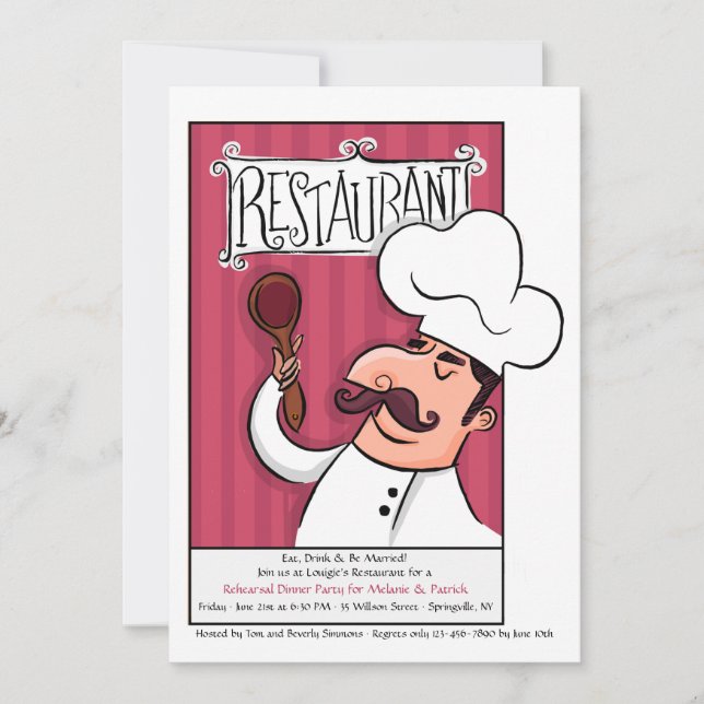 Invitation de dîner de restaurant (Devant)