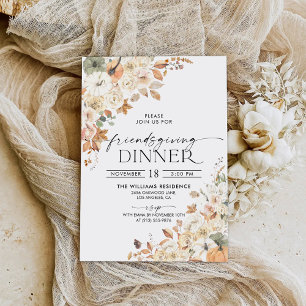Invitation de dîner de Thanksgiving à la citrouill