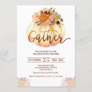 Invitation de dîner de Thanksgiving à la citrouill