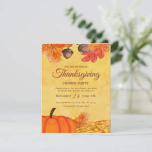 Invitation de dîner de Thanksgiving à la fête de l
