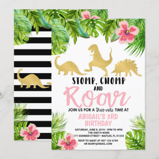 Invitation de Dino d'invitation d'anniversaire de
