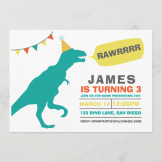 invitation de dinosaure