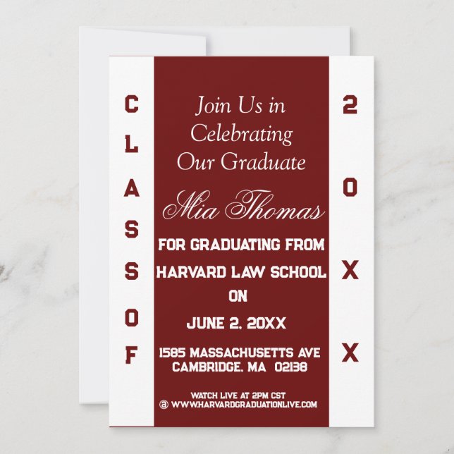 Invitation de diplôme à deux tons (Devant)