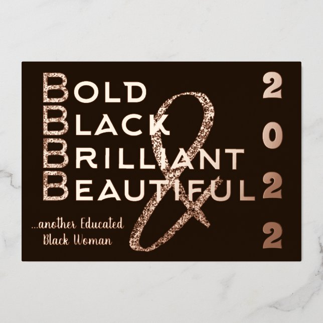 Invitation de diplôme Bold, Black & Brilliant 2022 (Recto)