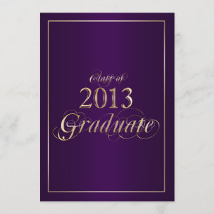 Invitation de diplômé Classy Purple et Or 2013