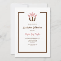 Invitation de diplôme de psychologue rose