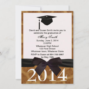 Invitation De Diplôme De Ruban Noir Et Giraffe