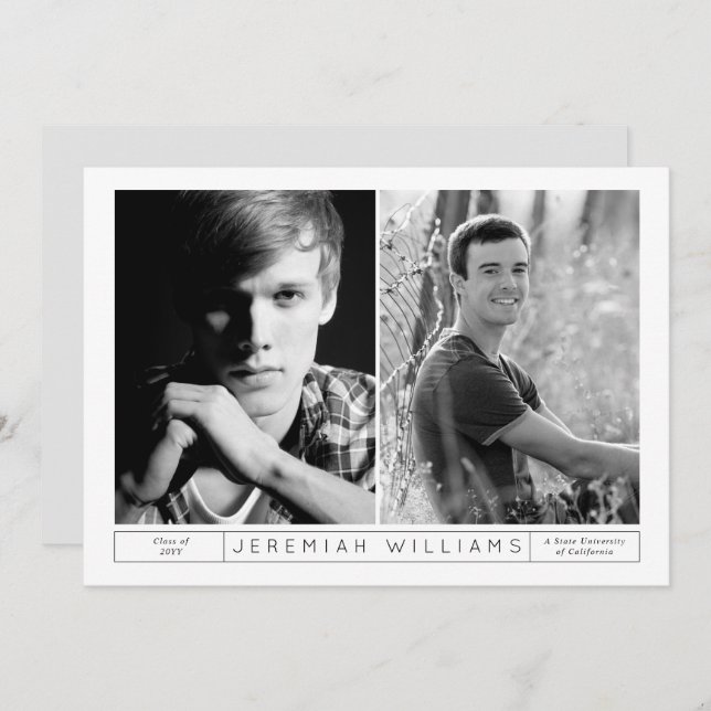 Invitation de diplôme de Yin et Yang (Devant / Derrière)