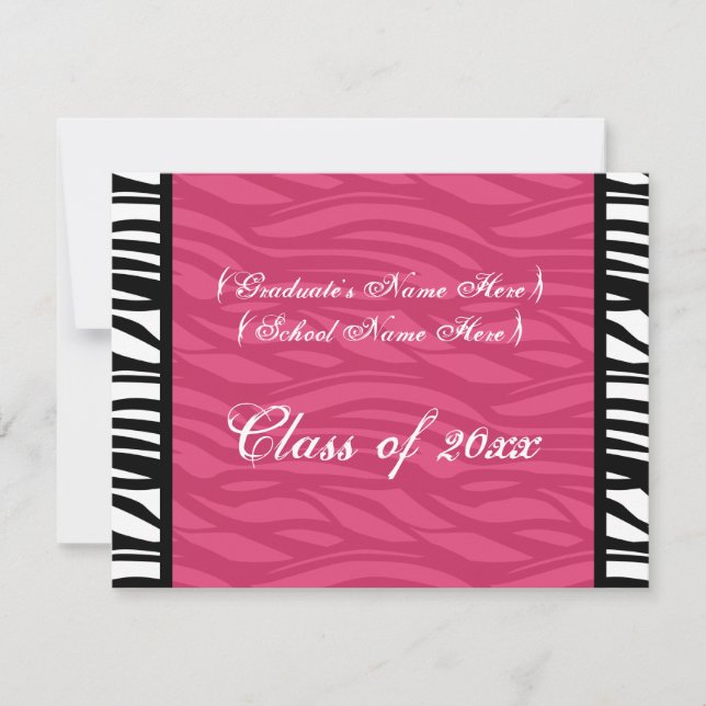 Invitation de diplôme féminin rose rose (Devant)