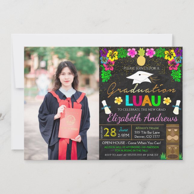 Invitation de diplôme Luau (Devant)