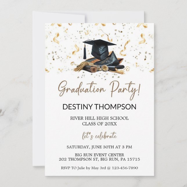 Invitation De Diplôme Modèle-Classe De 2025 Grad (Devant)