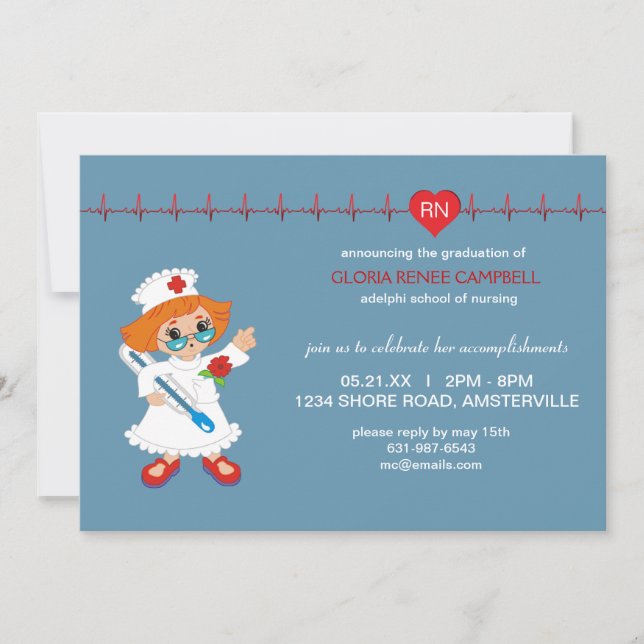 Invitation de diplômes d'infirmière (Devant)
