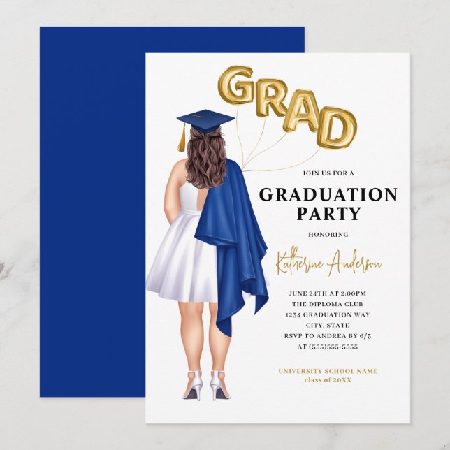Invitation de diplômes féminins (Devant / Derrière)