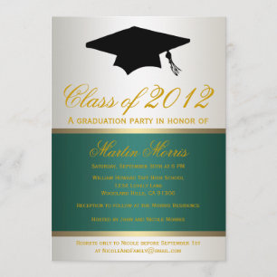 Invitation de diplômes Green and Gold