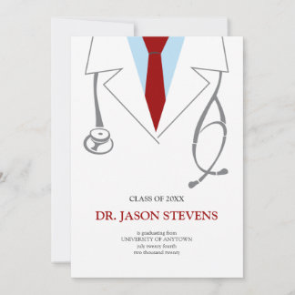 Invitation de doctorat à la Médicale couche blanch