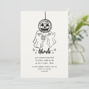 invitation de doodle de fête d'Halloween de goules