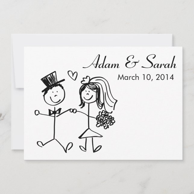 Invitation de doodle moderne noir et blanc (Devant)