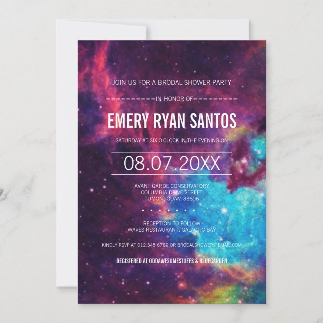 Invitation de douche Brodal Galaxy (Devant)