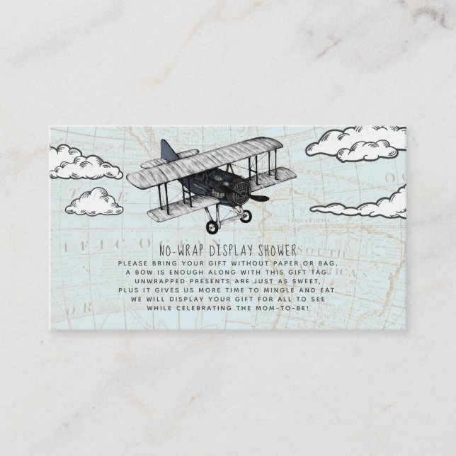 Invitation de douche d'affichage d'avion vintage (Devant)