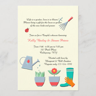 Invitation de douche d'amour de jardinage