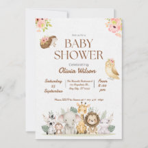 Invitation de douche de bébé de la baie d'animaux 