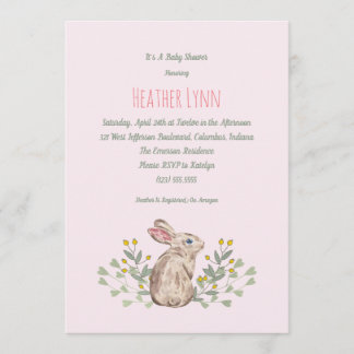 Invitation de douche de bébé de lapin de région