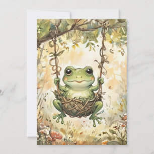 Invitation de douche de bébé grenouille numérique