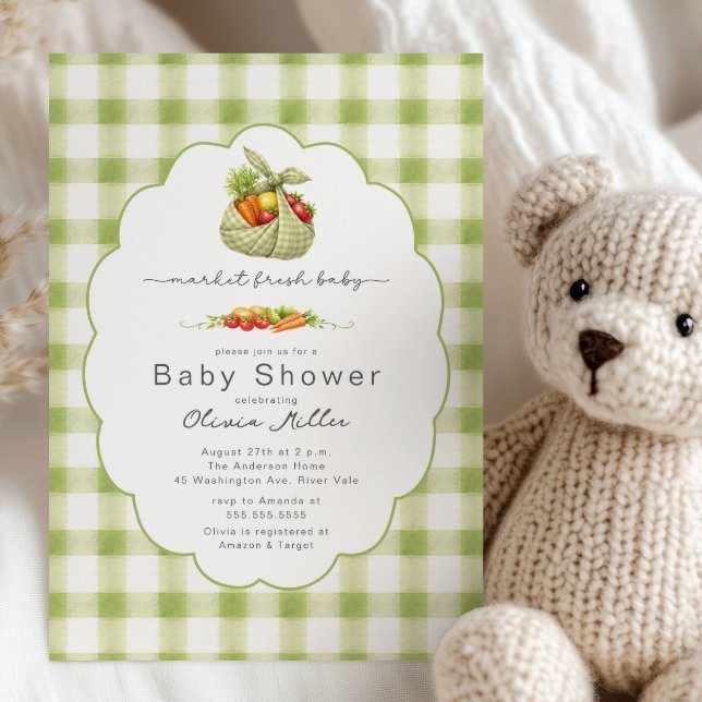 Invitation de douche de bébé Marché Frais Bébé (Créateur téléchargé)