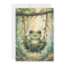 Invitation de douche de bébé numérique grenouille 
