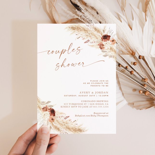 Invitation de douche de couple | Baby Shower Co-Ed (Créateur téléchargé)