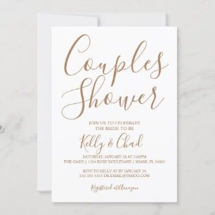 Invitation de douche de couple bronzée et blanche