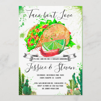 Invitation de douche de couple d'amour de taco cac