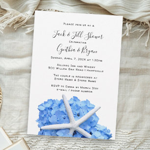 Invitation de douche de couple Fleur d'hortensia b