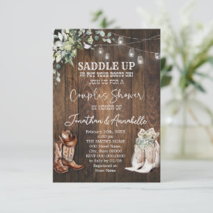 Invitation de douche de couple occidental, Cowboy