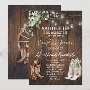 Invitation de douche de couple occidental, Cowboy