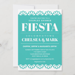 Invitation de douche de couple Papel Picado