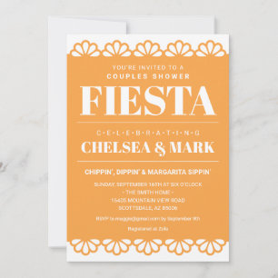 Invitation de douche de couple Papel Picado