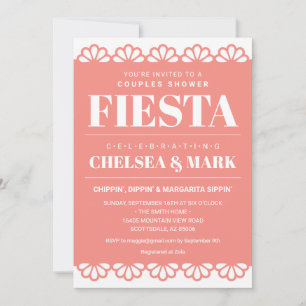 Invitation de douche de couple Papel Picado