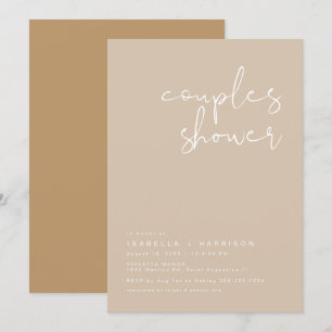 Invitation de douche de couples beige ton terre IN