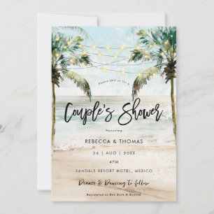 invitation de douche de couples de palmiers de pla