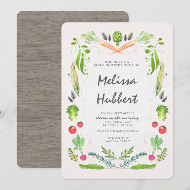 Invitation de douche de cuisine nuptiale (Devant / Derrière)